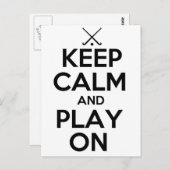 Carte Postale Maintenez le calme et jouez sur - Hockey sur gazon (Devant / Derrière)