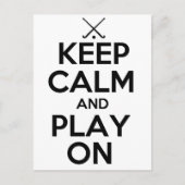 Carte Postale Maintenez le calme et jouez sur - Hockey sur gazon (Devant)