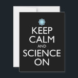 Carte Postale Maintenez Le Calme Et La Science Sur<br><div class="desc">Restez Calme Et Scientifique. Cet accessoire de citation amusant est un grand cadeau amoureux de la science pour un professeur de sciences, professeur de chimie ou professeur de biologie. Parfait pour un scientifique, un physicien, un biologiste ou un ingénieur. Es-tu un geek scientifique ou nerd ? Crois-tu à la méthode...</div>