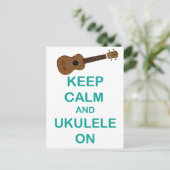 Carte Postale Maintenez le calme et Ukulele sur une impression a (Debout devant)