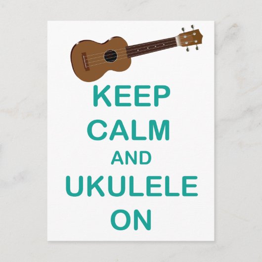 Carte Postale Maintenez le calme et Ukulele sur une impression a (Devant)