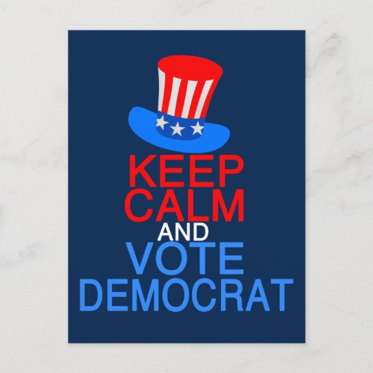 Carte Postale Maintenez le calme Vote Démocrate drôle Élection p (Devant)