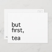 Carte Postale Mais d'abord, la typographie du thé (Devant / Derrière)