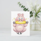 Carte Postale Maïs doux BBQ rose Piggy (Debout devant)