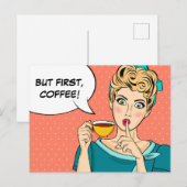 Carte Postale Mais le premier café (Devant / Derrière)