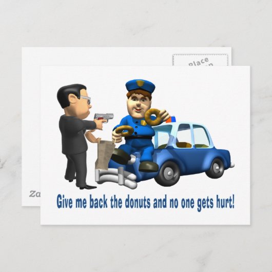Carte Postale Mais les flics aiment les beignets (Devant / Derrière)