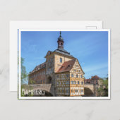Carte Postale Maison à colombages et pont à Bamberg, Allemagne (Devant / Derrière)