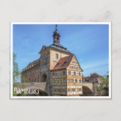 Carte Postale Maison à colombages et pont à Bamberg, Allemagne (Devant)