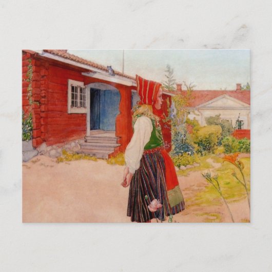 Carte Postale Maison à Falun avec fille (Devant)