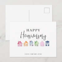 Maison aquarelle colorée Joyeux anniversaire de ma