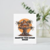 Carte Postale Maison arborée et citrouilles (Debout devant)