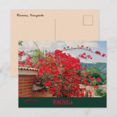Carte Postale Maison Avec Fleurs Caracas Venezuela (Devant / Derrière)