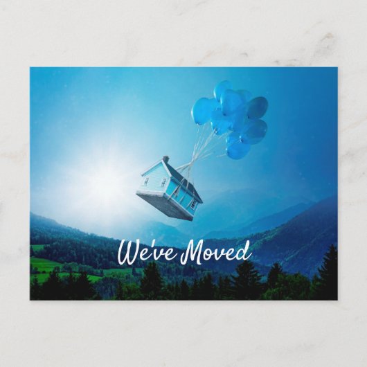 Carte postale maison ballon changement d'adresse (Devant)