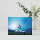 Carte postale maison ballon changement d'adresse (Debout devant)