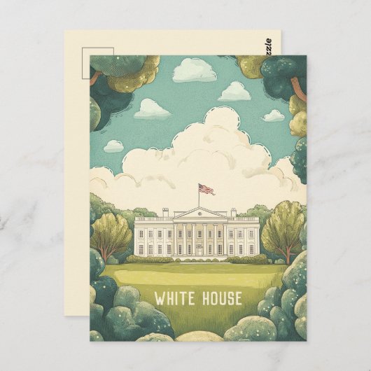 Carte Postale Maison Blanche (Devant / Derrière)