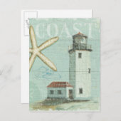 Carte Postale Maison Blanche sur la plage (Devant / Derrière)