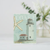 Carte Postale Maison Blanche sur la plage (Debout devant)