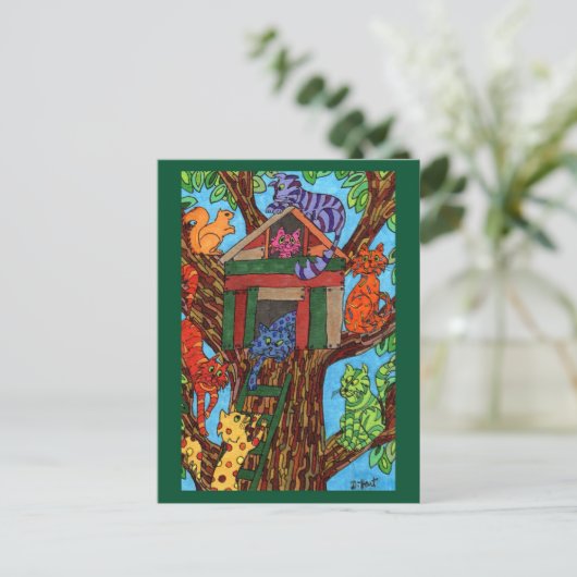 Carte Postale Maison Cat Tree (Debout devant)