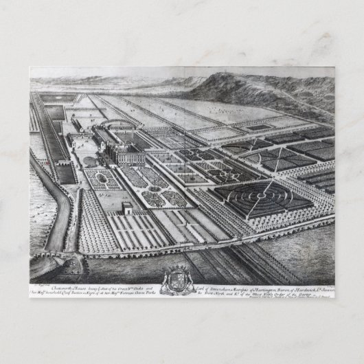 Carte Postale Maison Chatsworth, gravée par Johannes Kip (Devant)