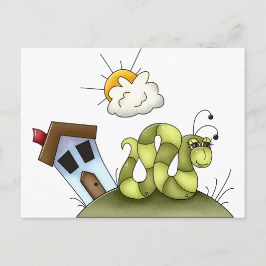 Carte Postale Maison chenille pour enfants (Devant)