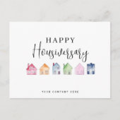 Carte Postale Maison Colorée Joyeux Housiversaire Immobilier (Devant)