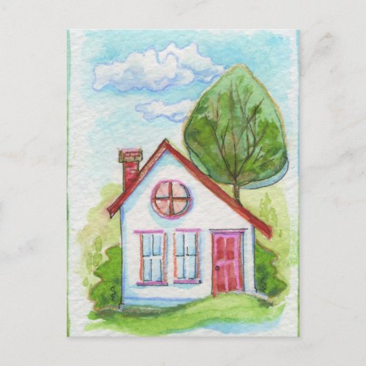 Carte Postale Maison couleur aquarelle (Devant)