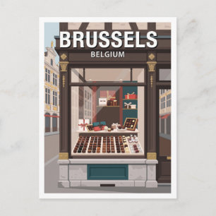Carte Postale Maison Dandoy et les magasins de chocolat historiq
