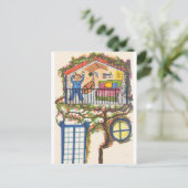 CARTE POSTALE MAISON D'ARBRE (Debout devant)