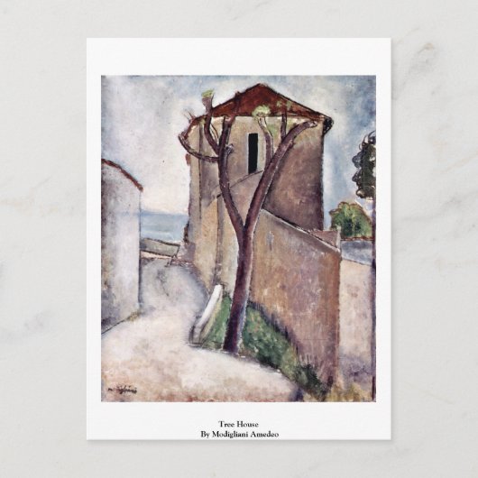 Carte Postale Maison D'Arbre De Modigliani Amedeo (Devant)