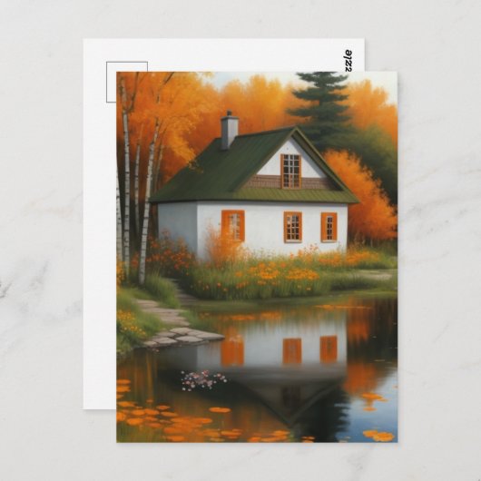 Carte Postale maison d'automne (Devant / Derrière)