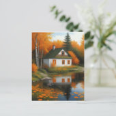 Carte Postale maison d'automne (Debout devant)