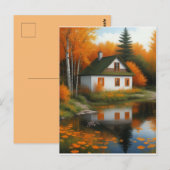 Carte Postale maison d'automne (Devant / Derrière)