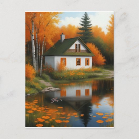 Carte Postale maison d'automne (Devant)
