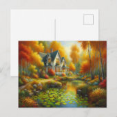 Carte Postale Maison d'Automne Lac  (Devant / Derrière)