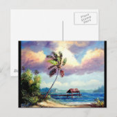 Carte Postale Maison de bateau tropical (Devant / Derrière)