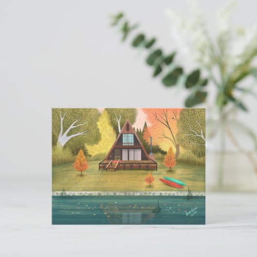 Carte Postale Maison de Cabine A-Frame (Debout devant)