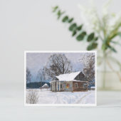 Carte Postale Maison de campagne à Dusk en hiver (Debout devant)