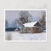Carte Postale Maison de campagne à Dusk en hiver (Devant)