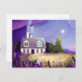 Carte Postale Maison de campagne avec cheminée (Devant / Derrière)