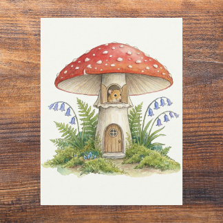 Carte Postale Maison de champignon de souris Fairycore vierge