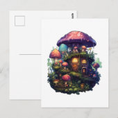 Carte Postale Maison de champignons magiques (Devant / Derrière)