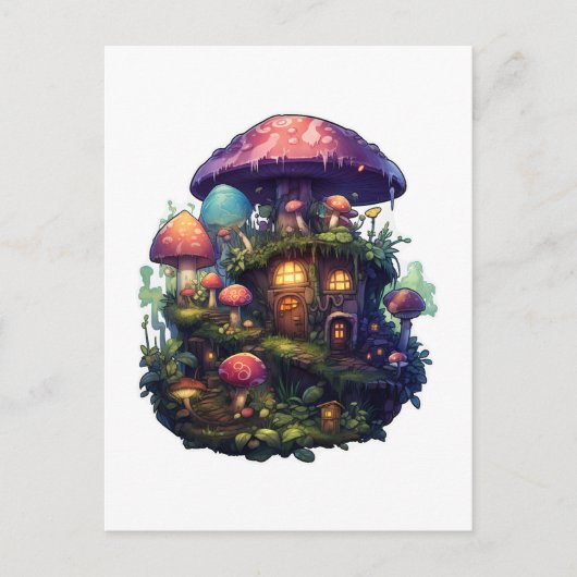 Carte Postale Maison de champignons magiques (Devant)