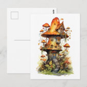 Carte Postale Maison de champignons rouge et blanc (Devant / Derrière)