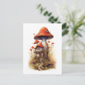 Carte Postale Maison de champignons rouge et blanc (Debout devant)