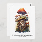 Carte Postale Maison de champignons Tous les champignons sont co (Devant / Derrière)