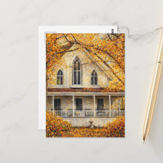 Carte Postale Maison de charpentier néo-gothique fantastique