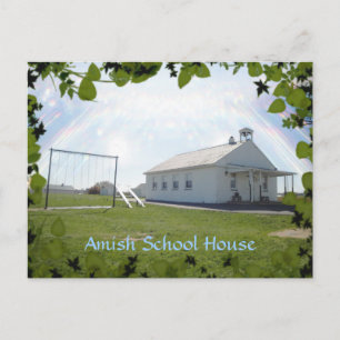 Carte Postale Maison de l'école Amish. Ajoutez du texte.