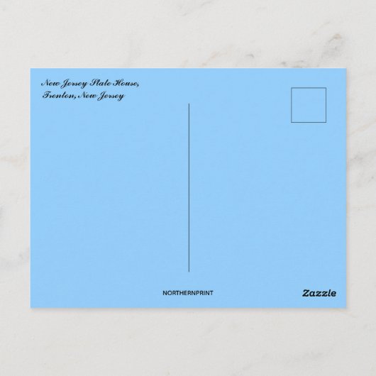 Carte Postale Maison de l'État du New Jersey Trenton New Jersey (Dos)