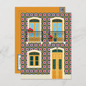 Carte Postale Maison de Lisbonne avec tuiles (Devant / Derrière)