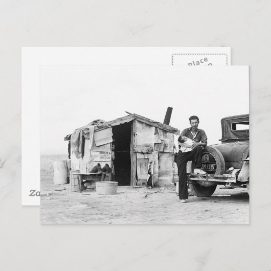 Carte Postale Maison de migrants 1937. (Devant / Derrière)